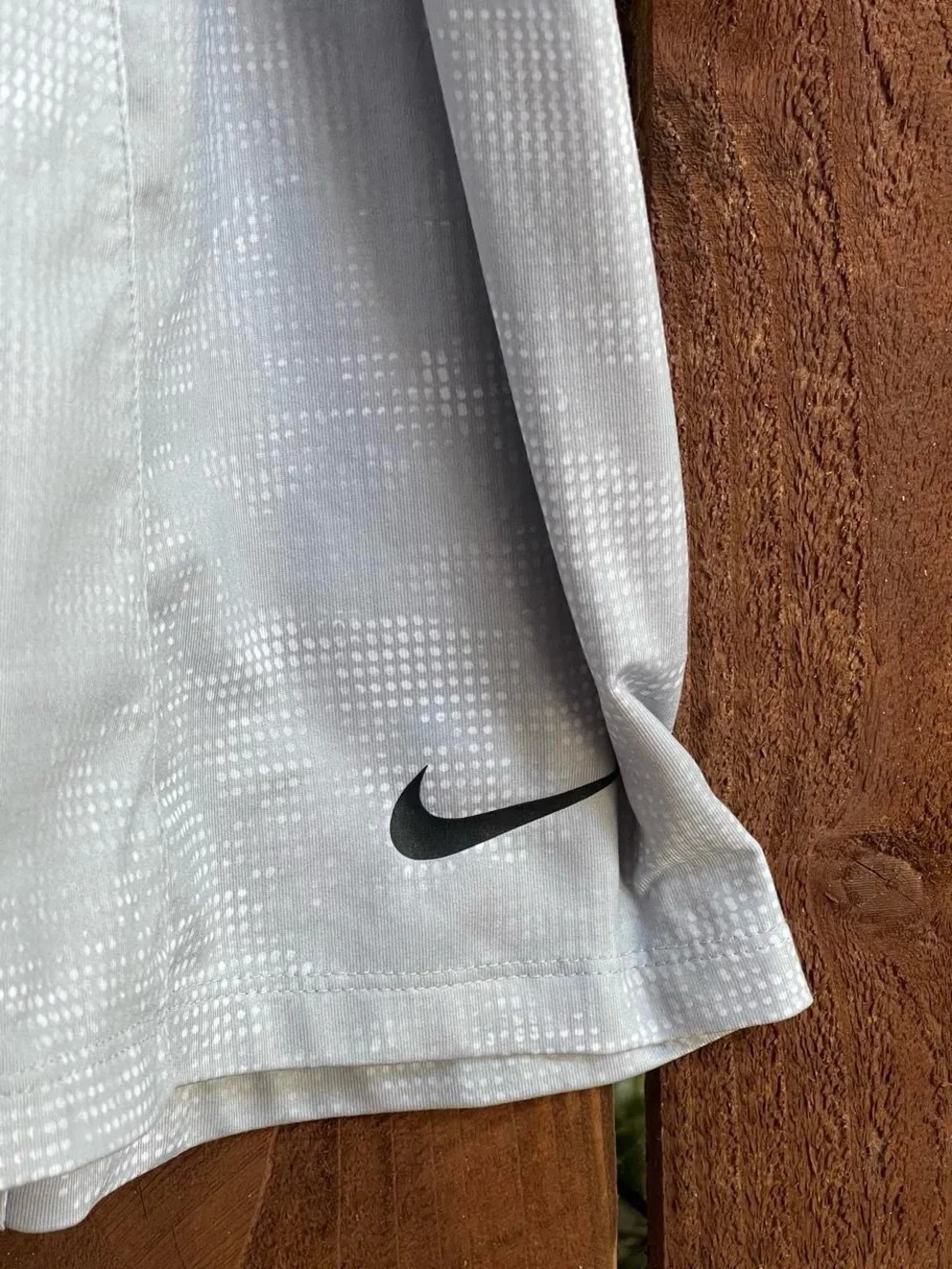 Nike Dri-Fit Tennis Skater Skort Grey White Sporty Golf Athletic Skirt Sz Lg